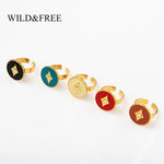Simple Wide Gold Plated Round Rings