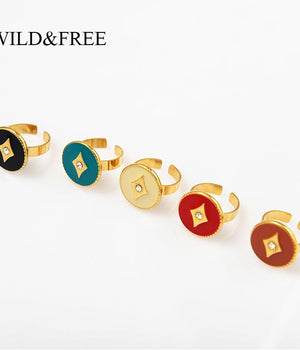 Simple Wide Gold Plated Round Rings