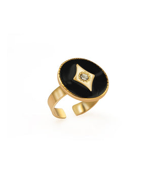 Simple Wide Gold Plated Round Rings